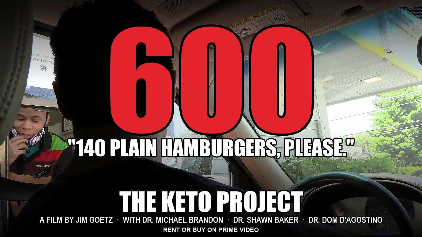 The Keto Project: Dr. Mike ordering 140 plain hamburgers at a drive-thru — 600 burgers in 30 days